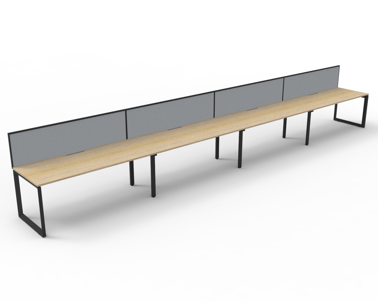 Loop 4 Person Single Sided Workstation - With Screen
